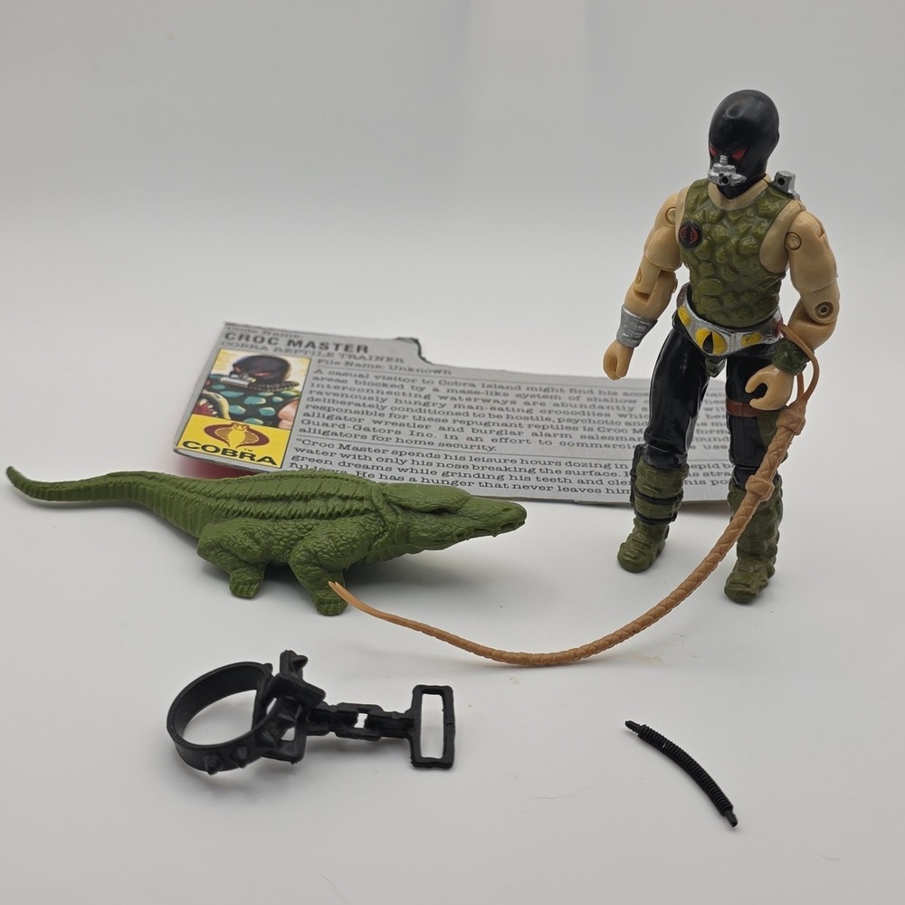 Hasbro G.I. Joe Action Figure 3.75" Green/Black Good 1987 Croc Master Vintage